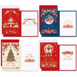 Biglietti Natale 11,7x17cm FANTASIE ASSORTITE conf.12pz