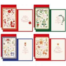 Biglietti Natale 11,7x17cm FANTASIE ASSORTITE conf.12pz