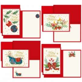 Biglietti Natale 11,7x17cm FANTASIE ASSORTITE conf.12pz