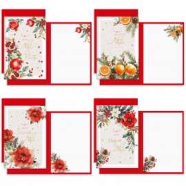 Biglietti Natale 11,7x17cm FRUTTA E FIORI conf.12pz