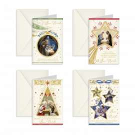 Biglietti Natale 11,7x17cm NATIVITà conf.12pz
