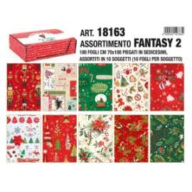 Carta Regalo Natale 70x100cm FANTASIA conf.100fg
