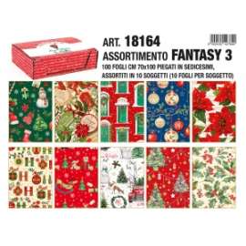 Carta Regalo Natale 70x100cm FANTASIA conf.100fg