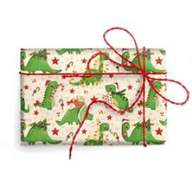 Carta Regalo Natale 70x100cm DINO CHRISTMAS conf.10fg