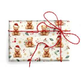 Carta Regalo Natale 70x100cm ORSETTI conf.10fg