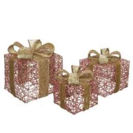 PACCHETTI DECORATIVI ROSA/ORO Set3pz .PP1