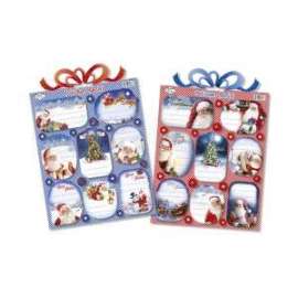 Segnapacco Natale Adesivi  FANTASIE ASSORTITE conf.12pz