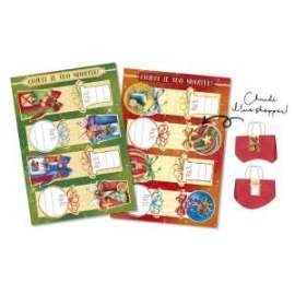 Segnapacco Natale Adesivi  FANTASIE ASSORTITE conf.12pz