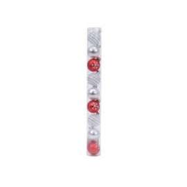 Addobbo Albero MINI SFERA IN VETRO ROSSO/BIANCO 30mm cf.9pz