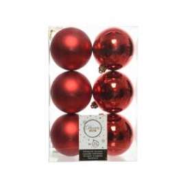 Addobbo Albero SFERA ROSSO 80mm 6pz