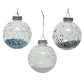 *RIBASSO Addobbo Albero SFERE EFFETO NEVE 80mm