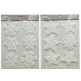 Vetrofanie Natale STELLE E FIOCCHI NEVE fg.29,5x40cm