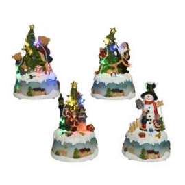 Villaggio Natale SOGGETTI ASSORTITI C/LUCI h.16cm