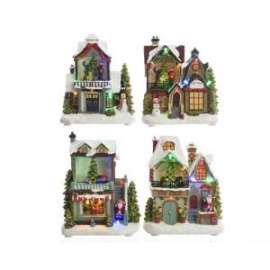 Villaggio Natale CASETTE ASSORTITE C/LUCI