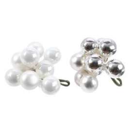 PICK SFERA VETRO ARGENTO/BIANCO diam.2cm 