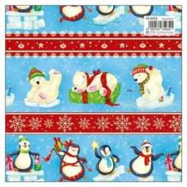 Carta Regalo Natale 70x100cm ORSI E PINGUINI conf.10fg