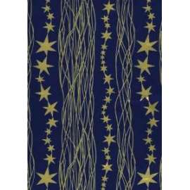 Carta Regalo Natale 70x100 STELLE ORO SU BLU conf.10fg