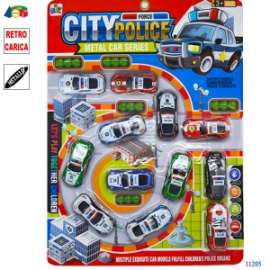 Giochi SET 12 AUTO METALLO POLIZIA 