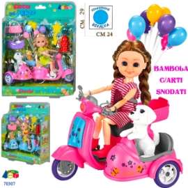 Giochi BAMBOLINA MOTO C/CAGNOLINO E GATTO