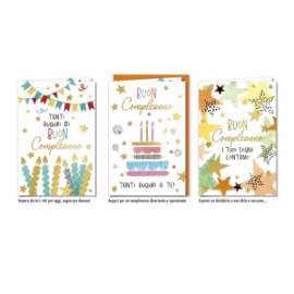 Biglietti Compleanno FANTASIE ASSORTITE conf.12pz