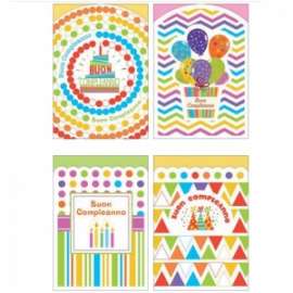 Biglietti Compleanno FANTASIE ASSORTITE conf.12pz