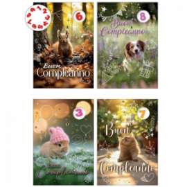 Biglietti Compleanno FANTASIA BIMBI C/ROTELLA conf.12pz