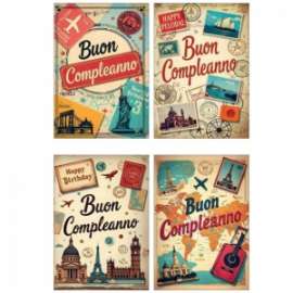 Biglietti Compleanno FANTASIE VIAGGI conf.12pz
