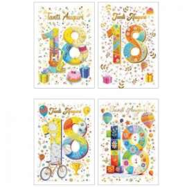 Biglietti 18 Anni FANTASIE ASSORTITE conf.12pz