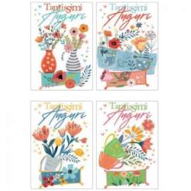 Biglietti Auguri FANTASIA FIORI conf.12pz