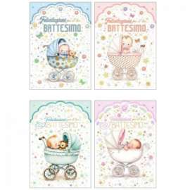 Biglietti Battesimo FANTASIE ASSORTITE conf.12pz