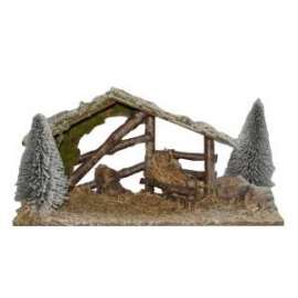 PRESEPE CAPANNA INNEVATA 56x21x27cm