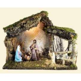 PRESEPE CAPANNA C/NATIVITA' E LUCI 33x18x24cm 