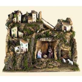 PRESEPE C/NATIVITA' E LUCI 60x34x44cm 