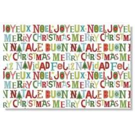 Carta Regalo Natale 70x100 SCRITTE MULTICOLOR conf.12pz