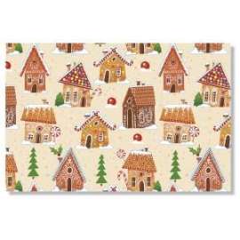 Carta Regalo Natale 70x100 CASETTE DOLCI conf.12pz