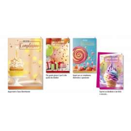 Biglietti Compleanno FANTASIE ASSORTITE conf.12pz