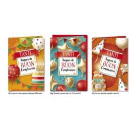 Biglietti Compleanno FANTASIE ASSORTITE conf.12pz