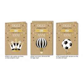 Biglietti Compleanno MASCHILE C/ROTELLA conf.12pz