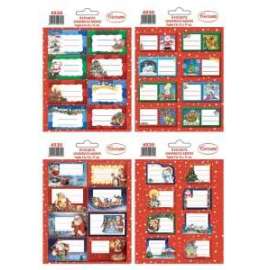 Chiudipacco Natale ADESIVI FANTASIE ASSORTITE (12 conf. da 8pz)