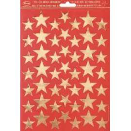 Adesivi Natale STELLE ORO PICCOLE fg 17x24cm 