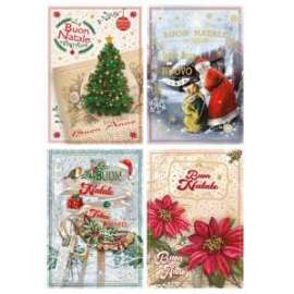 Biglietti Natale FANTASIE ASSORTITE conf.12pz