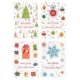 Biglietti Natale FANTASIE ASSORTITE C/APPLICAZIONE conf.12pz