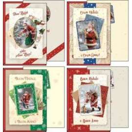 Biglietti Natale 11,7x17cm C/BABBO NATALE conf.12pz