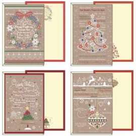 Biglietti Natale 11,7x17cm DECORI KRAFT conf.12pz