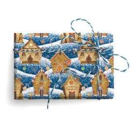 Carta Regalo Natale 70x100cm CASETTE MARZAPANE conf.10fg