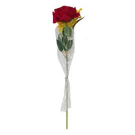 STELO ROSA ROSSA CON MIMOSA 50CM 25559