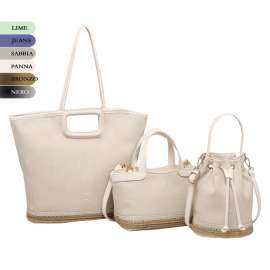 BORSA DONNA NajOleari SET 3pz COLORI ASSORTITI