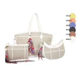 SACCA DONNA NajOleari SET 3pz COLORI ASSORTITI
