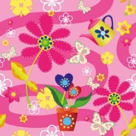 Carta Regalo 70x100cm ROSA C/FIORI 07 conf.10fg  
