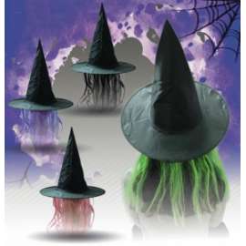 Halloween CAPPELLO STREGA C/CIOCCHE COLORATE